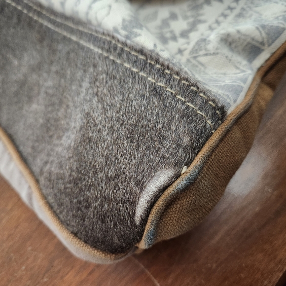 Myra Canvas Calf Hair Shoulder Tote Bag - Picture 11 of 11